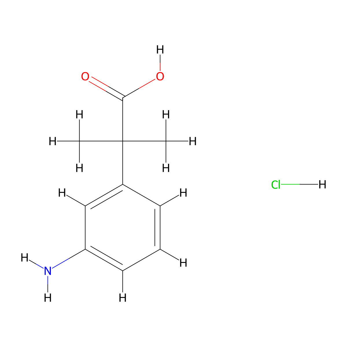 2-(3-Aminophenyl)-2-methylpropanoic acid hydrochloride molecular structure, CAS 103096-01-1