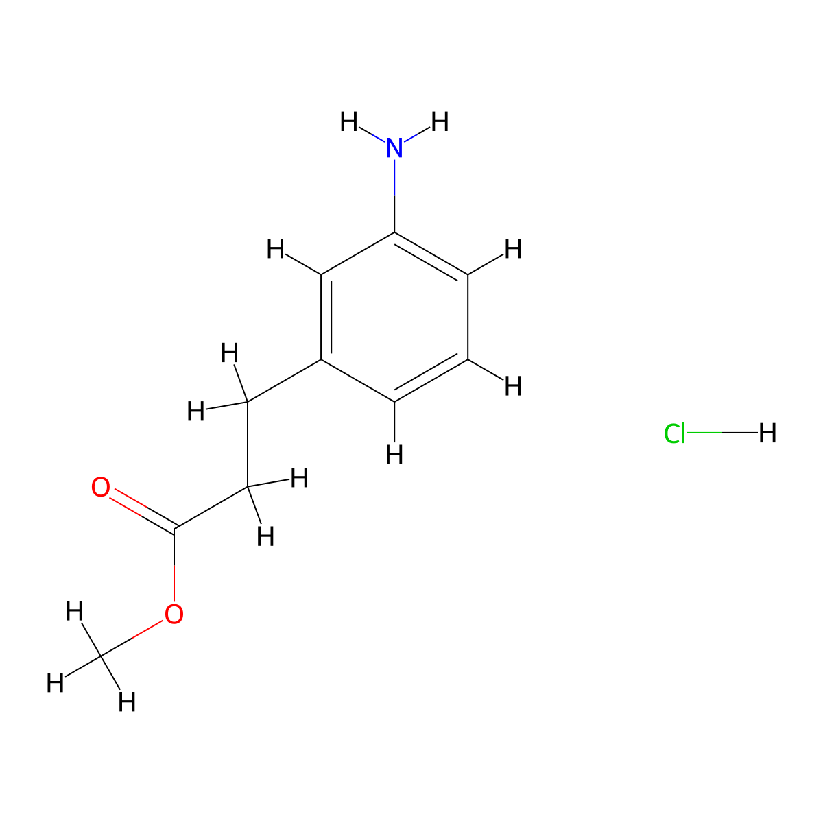 Methyl 3-(3-aminophenyl)propanoate hydrochloride molecular structure, CAS 103096-02-2