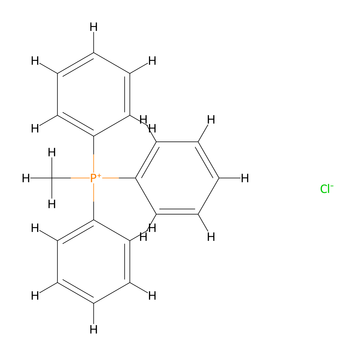 Methyltriphenylphosphonium chloride molecular structure, CAS 1031-15-8