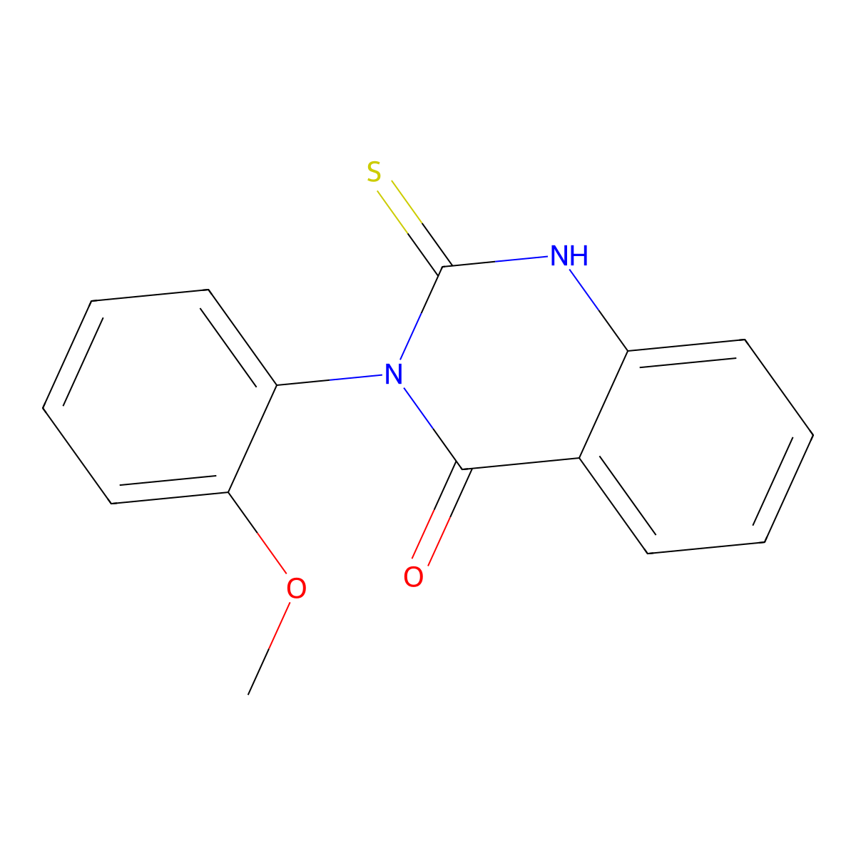 2-Mercapto-3-(2-methoxy-phenyl)-3H-quinazolin-4-one molecular structure, CAS 1031-67-0