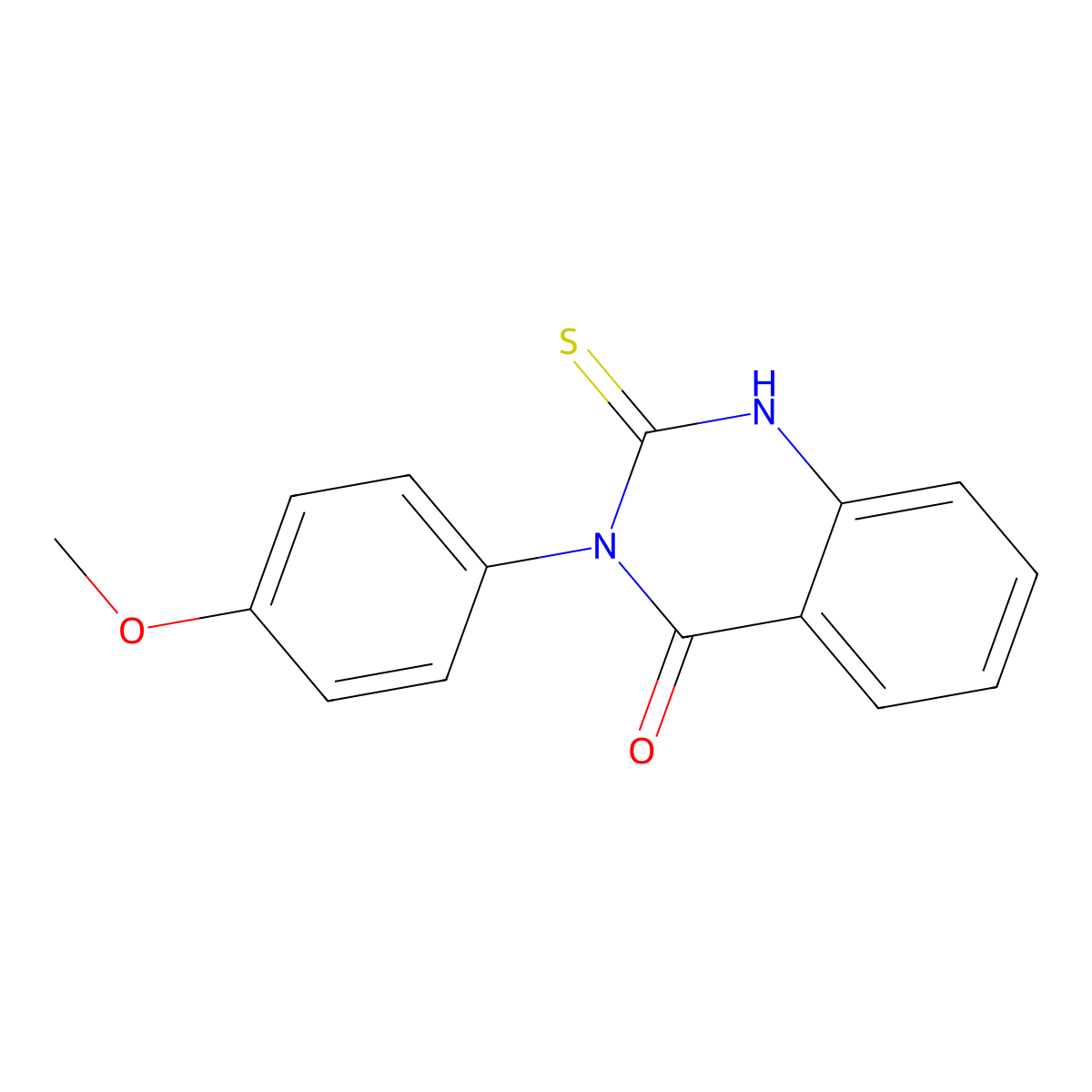 2-mercapto-3-(4-methoxyphenyl)quinazolin-4(3H)-one molecular structure, CAS 1031-88-5