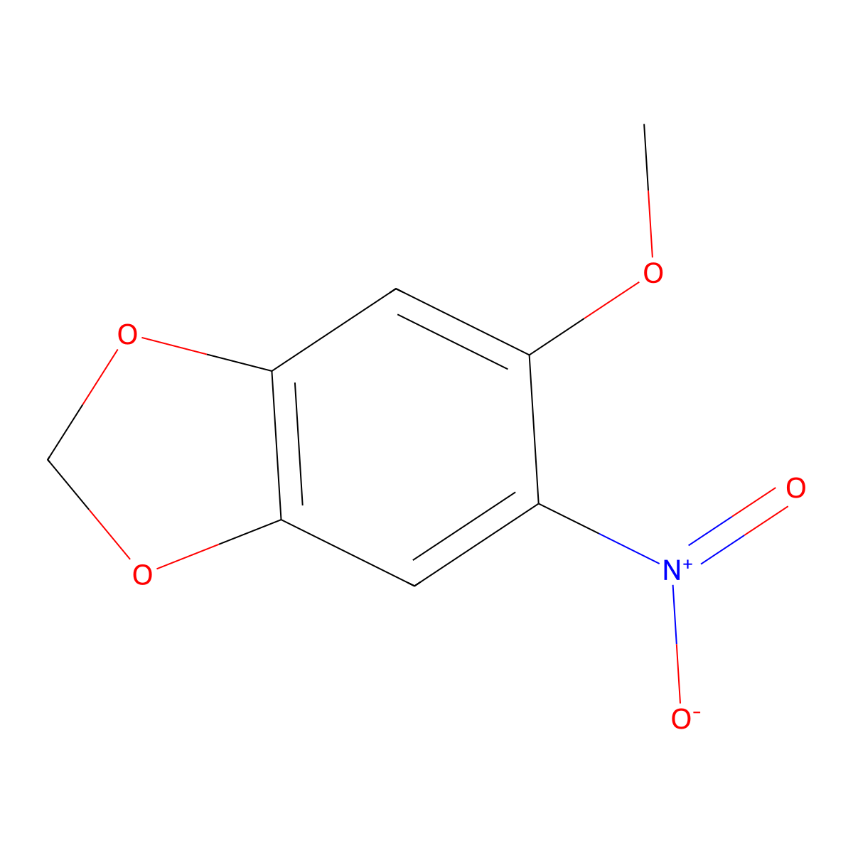 1,3-Benzodioxole, 5-methoxy-6-nitro- molecular structure, CAS 10310-02-8