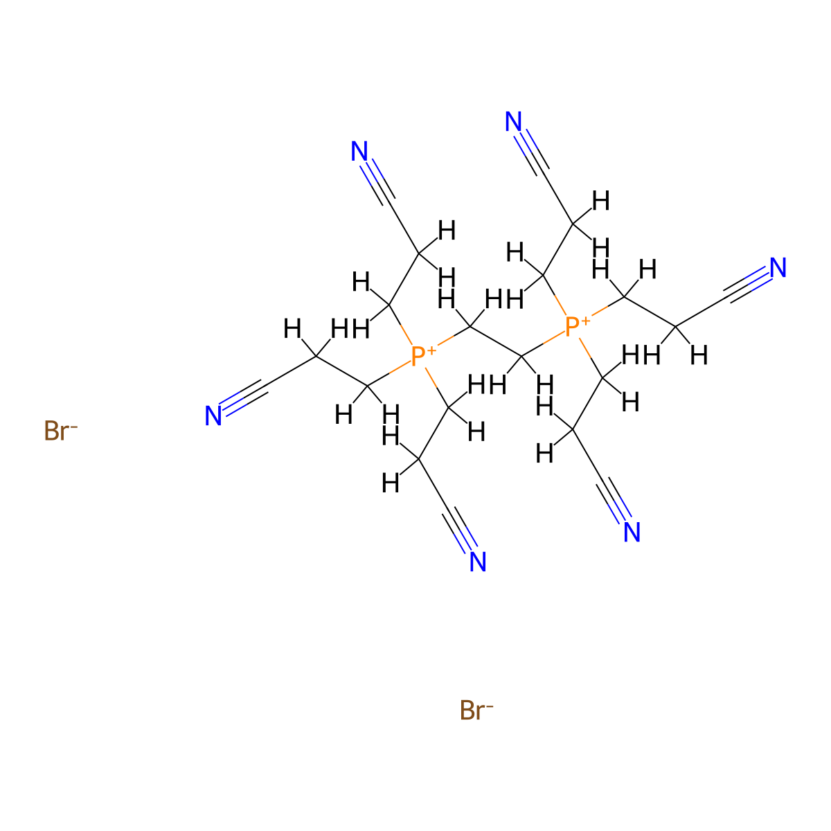Phosphonium, 1,1'-(1,2-ethanediyl)bis[tris(2-cyanoethyl)-, bromide (1:2) molecular structure, CAS 10310-38-0