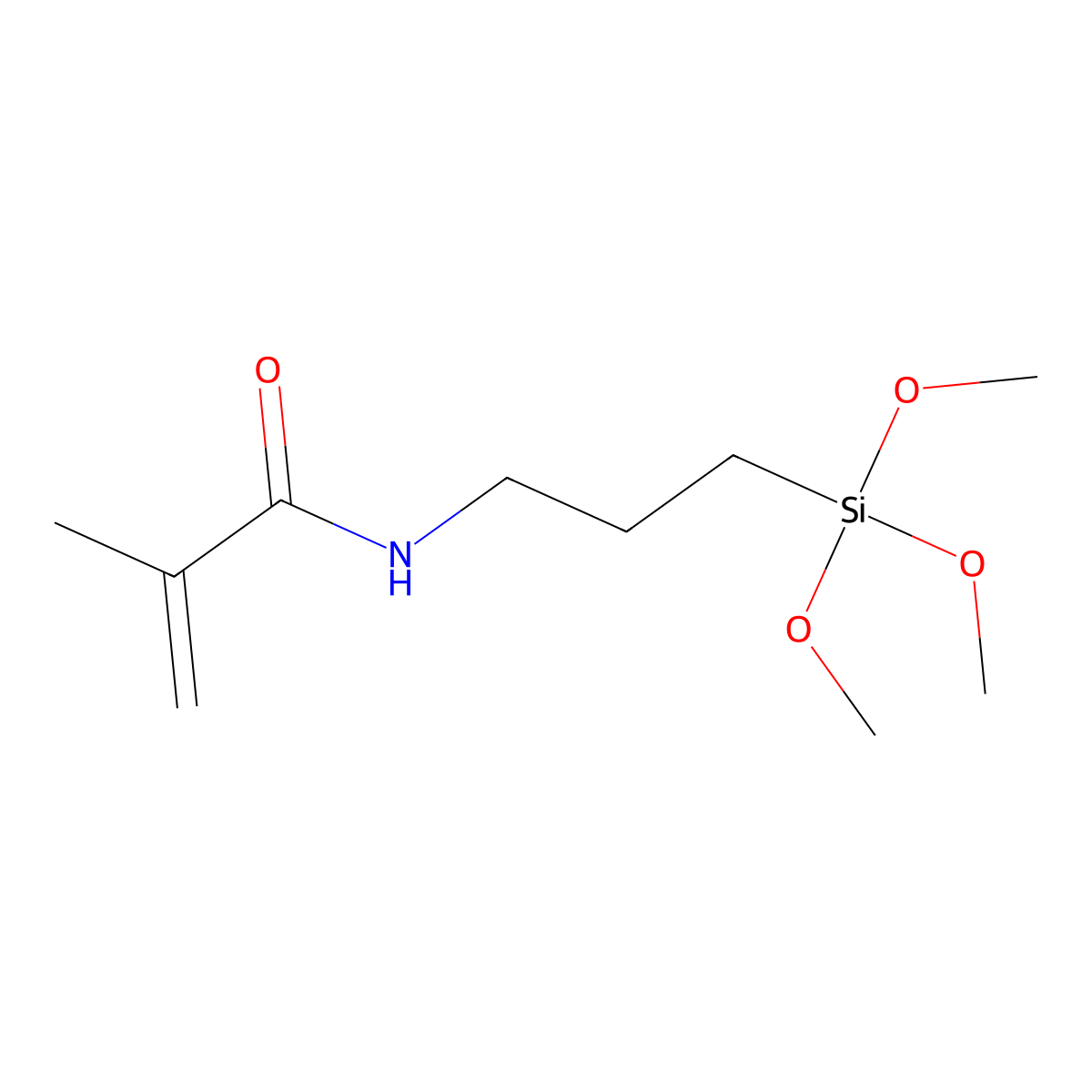 2-Propenamide, 2-methyl-N-[3-(trimethoxysilyl)propyl]- molecular structure, CAS 10310-41-5