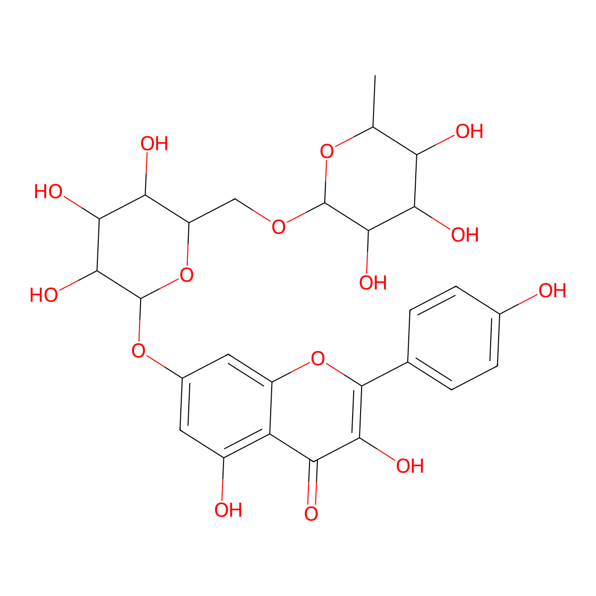 Kaempferol 7-O-rutinoside molecular structure, CAS 103102-81-4