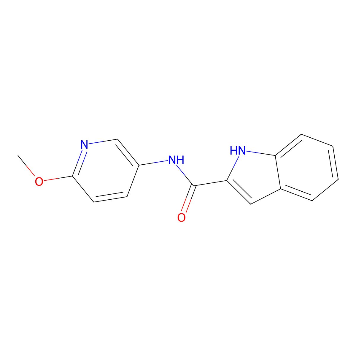 N-(6-methoxypyridin-3-yl)-1H-indole-2-carboxamide molecular structure, CAS 1031033-98-3