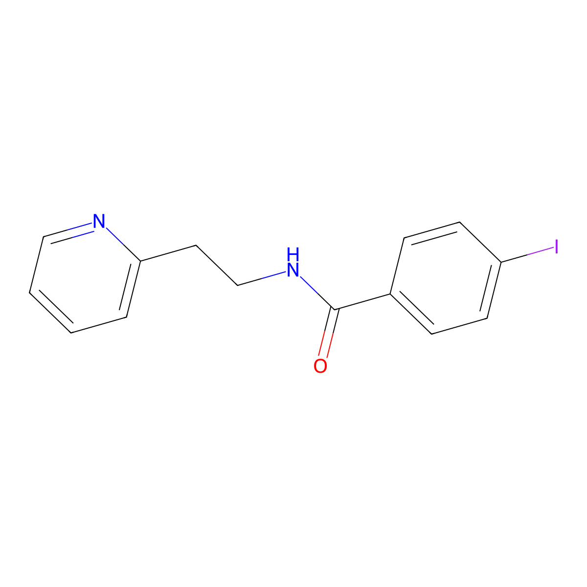 4-Iodo-N-(2-(pyridin-2-yl)ethyl)benzamide molecular structure, CAS 1031037-25-8
