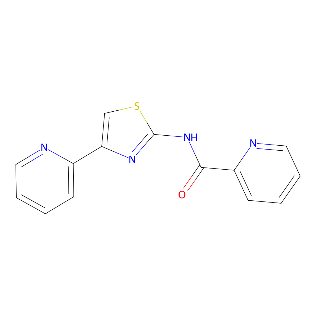 N-[4-(pyridin-2-yl)-1,3-thiazol-2-yl]pyridine-2-carboxamide molecular structure, CAS 1031044-63-9