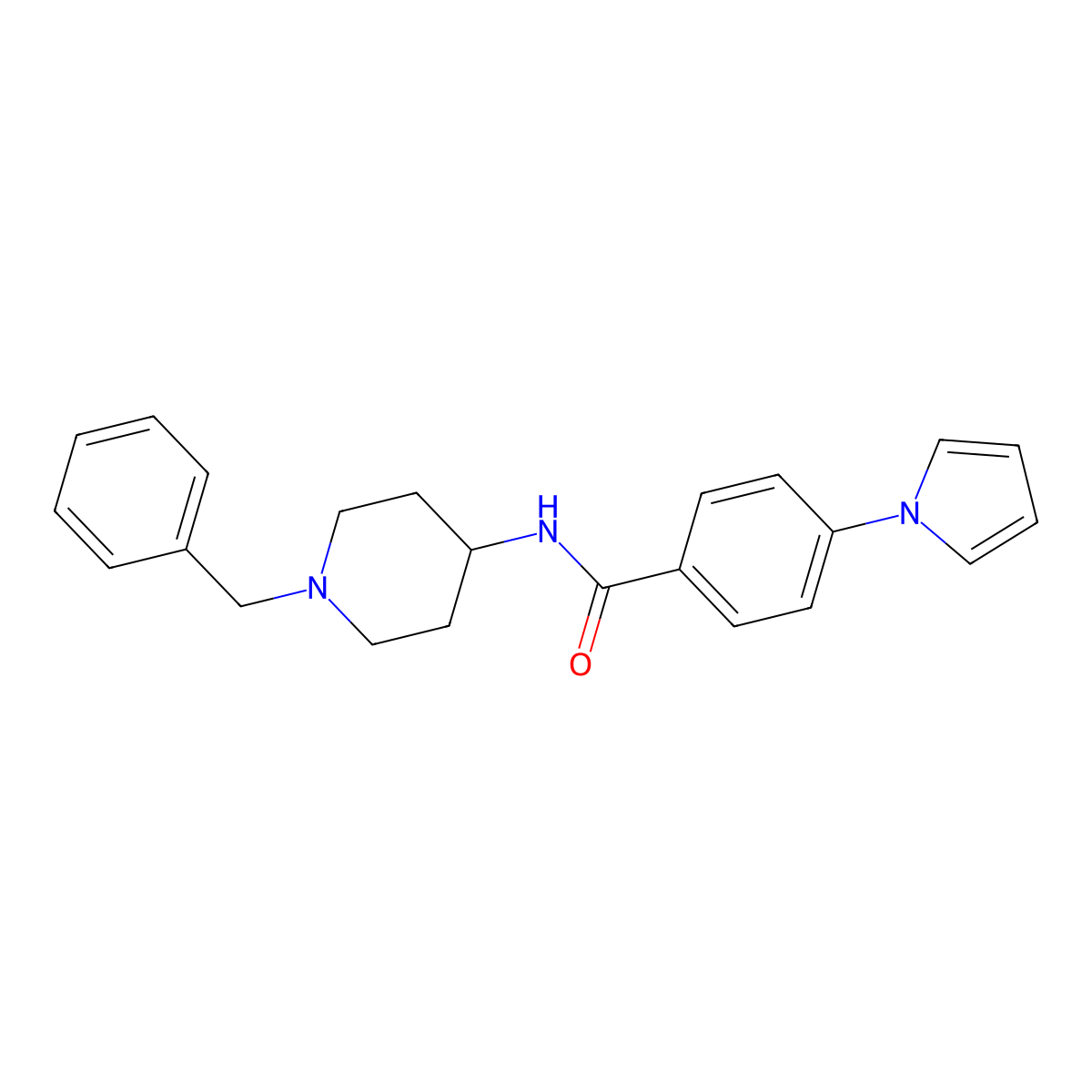 N-(1-benzylpiperidin-4-yl)-4-(1H-pyrrol-1-yl)benzamide molecular structure, CAS 1031049-06-5