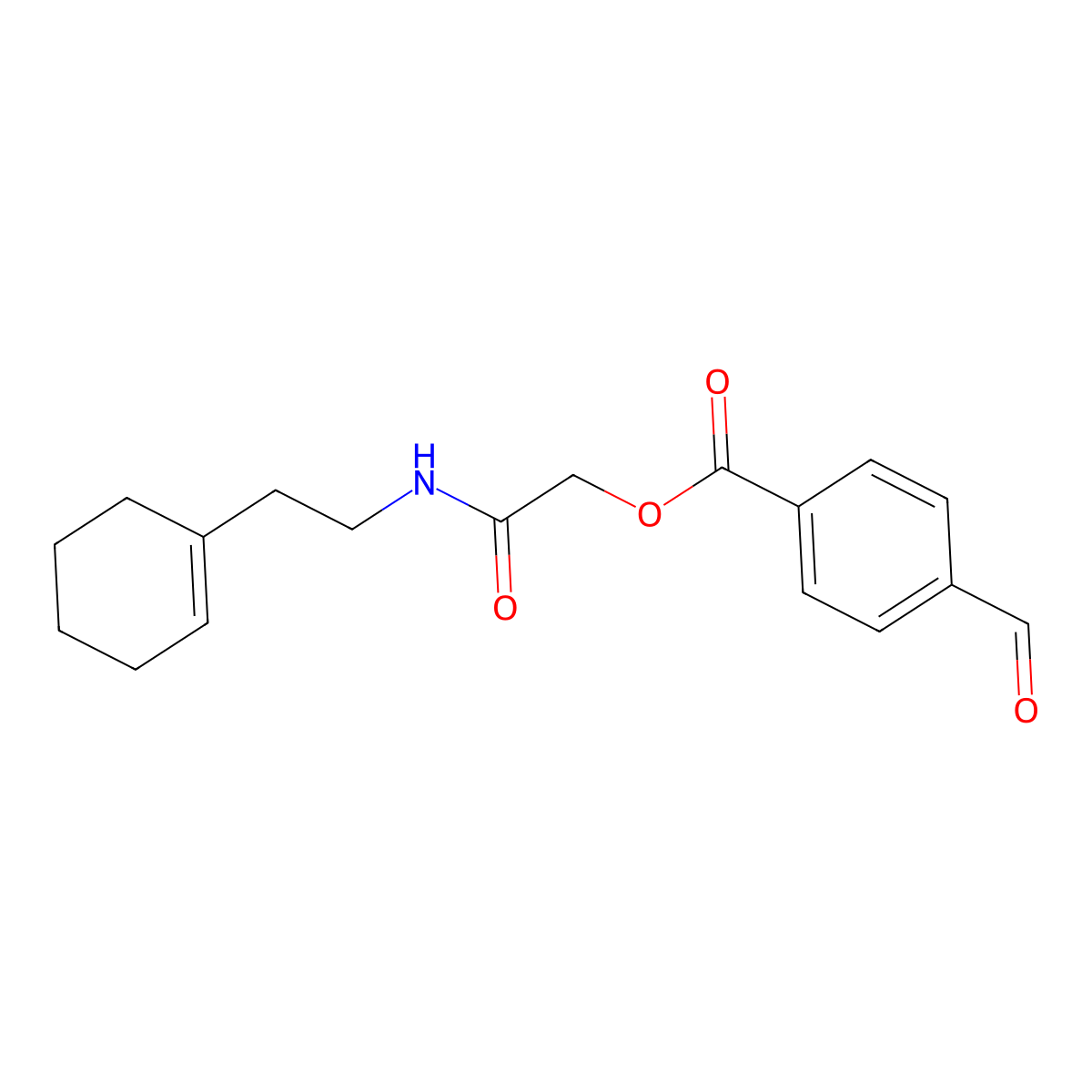 [2-[2-(Cyclohexen-1-yl)ethylamino]-2-oxoethyl] 4-formylbenzoate molecular structure, CAS 1031070-57-1