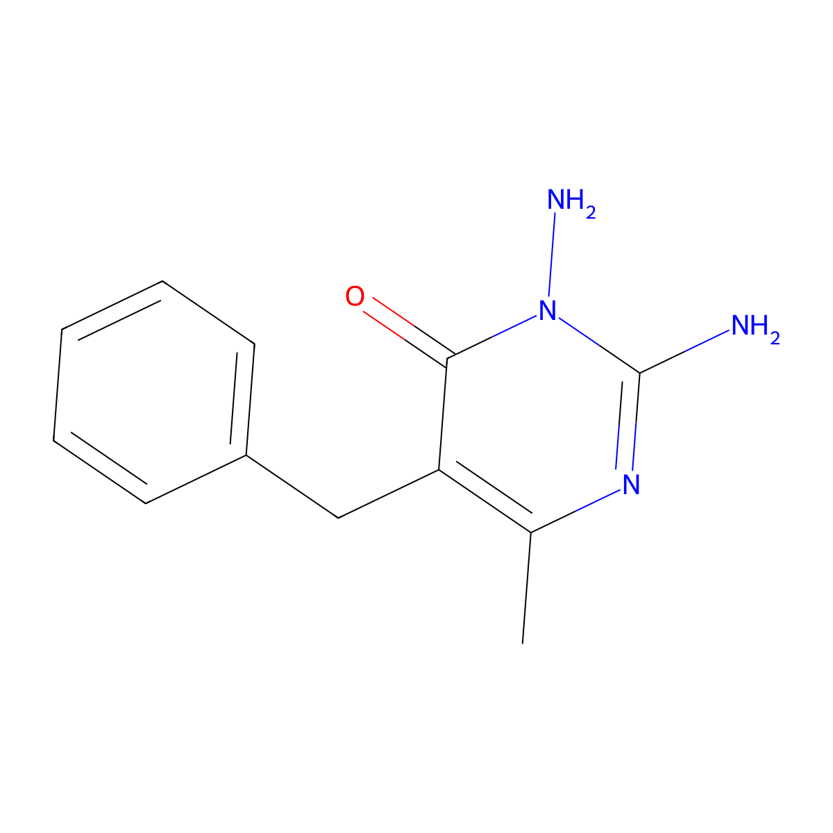 2,3-diamino-5-benzyl-6-methyl-4(3H)-pyrimidinone molecular structure, CAS 103109-34-8