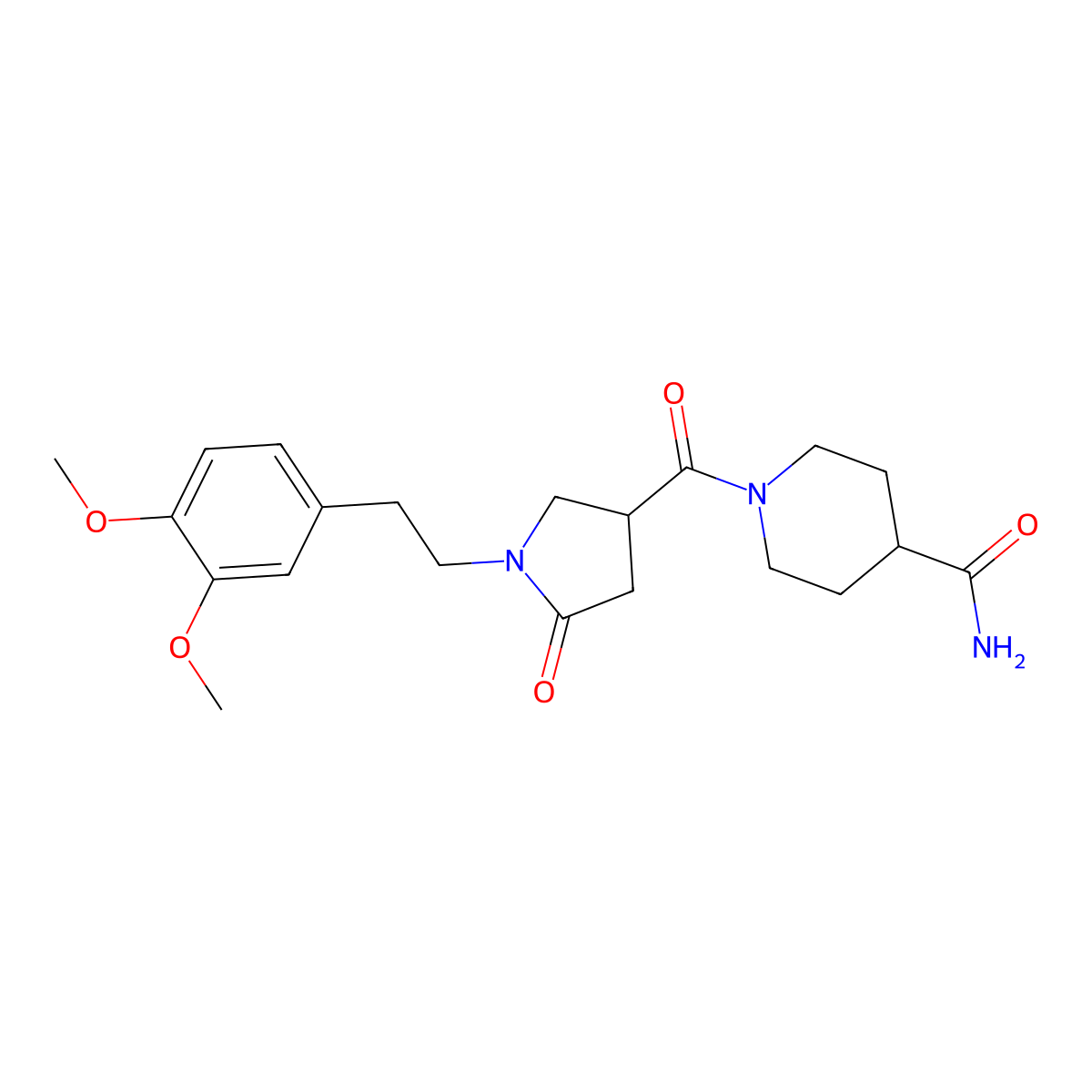 1-{1-[2-(3,4-Dimethoxyphenyl)ethyl]-5-oxopyrrolidine-3-carbonyl}piperidine-4-carboxamide molecular structure, CAS 1031090-88-6