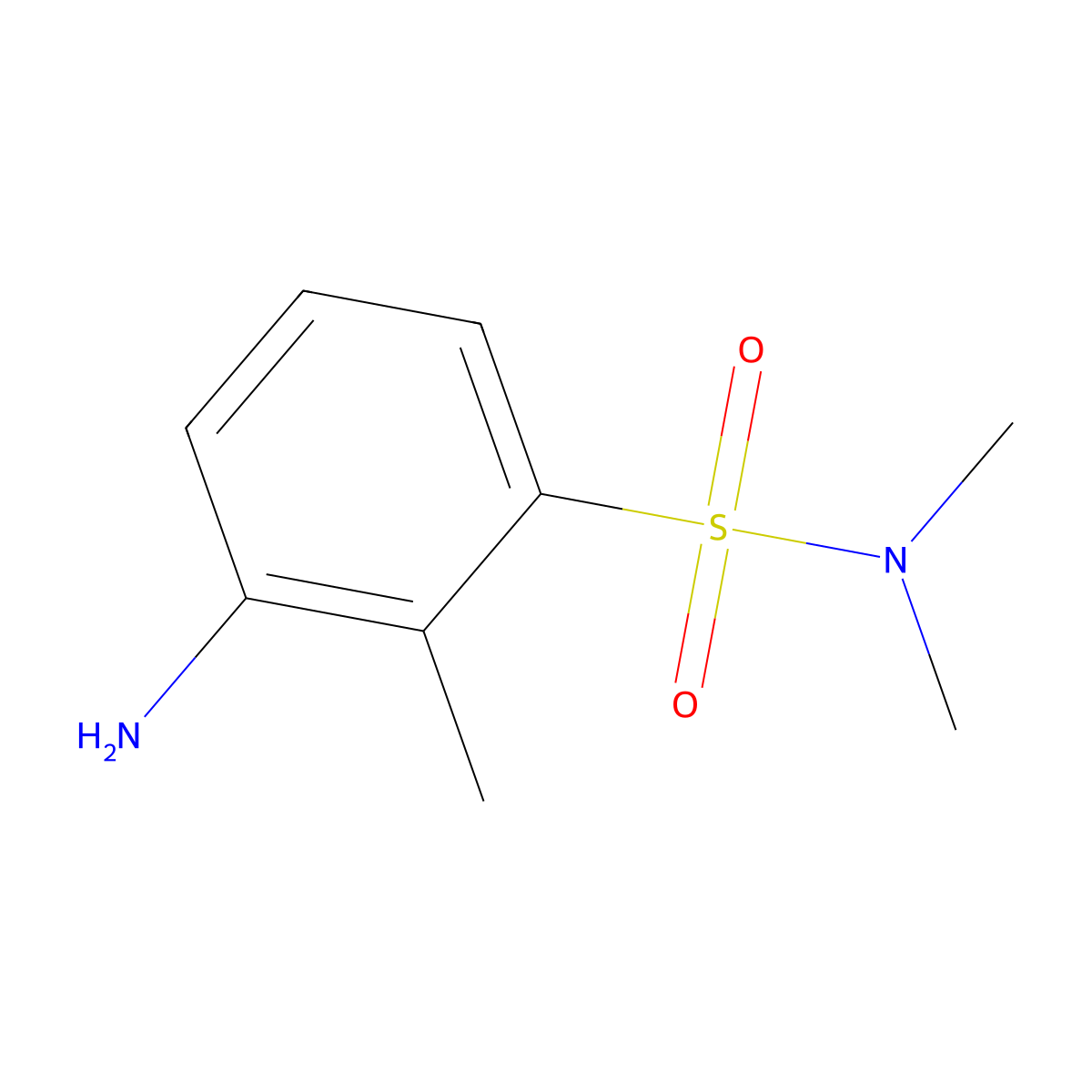 3-amino-N,N,2-trimethylbenzene-1-sulfonamide molecular structure, CAS 10311-37-2