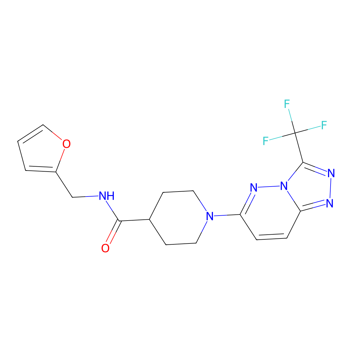 N-(furan-2-ylmethyl)-1-[3-(trifluoromethyl)[1,2,4]triazolo[4,3-b]pyridazin-6-yl]piperidine-4-carboxamide molecular structure, CAS 1031110-46-9