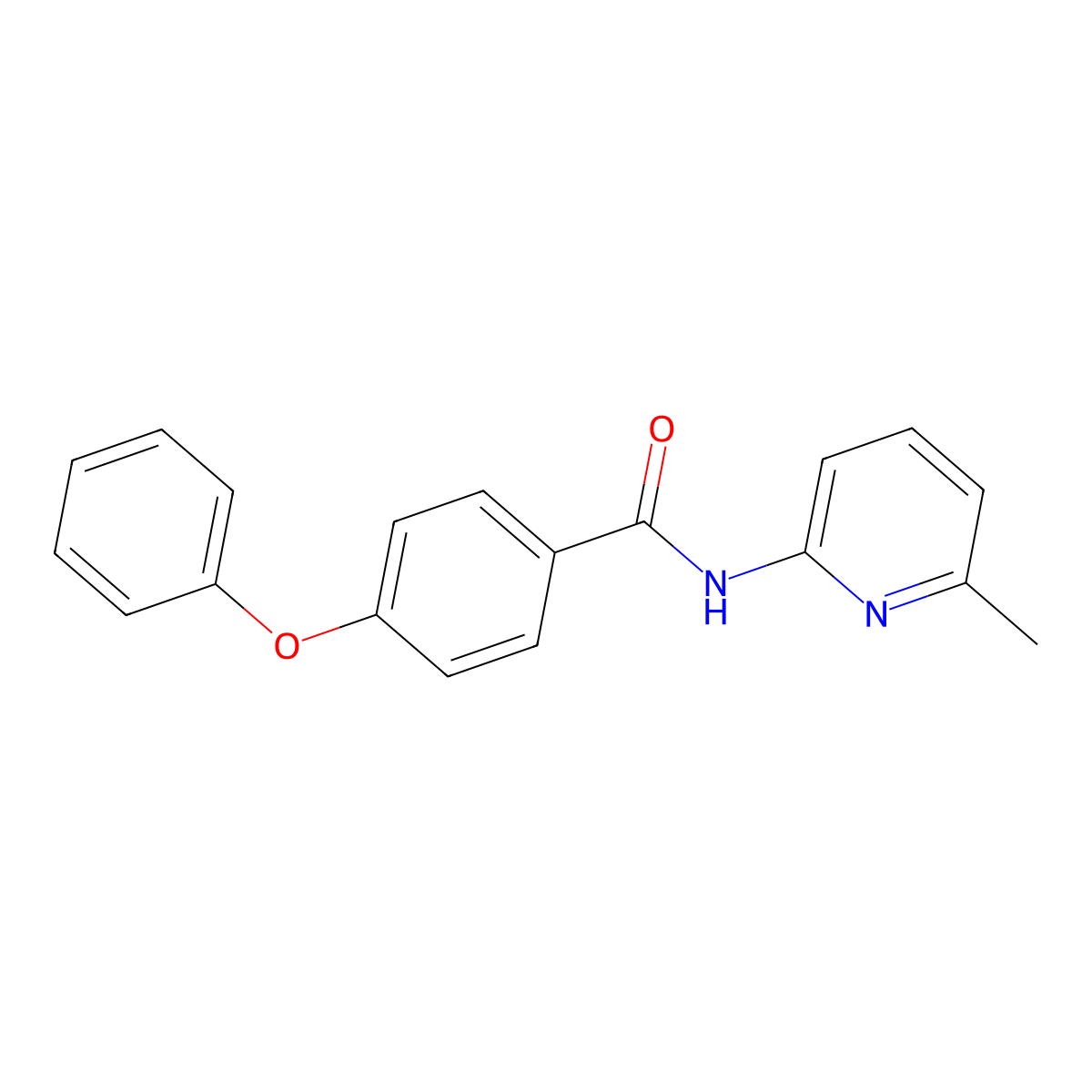 N-(6-methylpyridin-2-yl)-4-phenoxybenzamide molecular structure, CAS 1031128-42-3