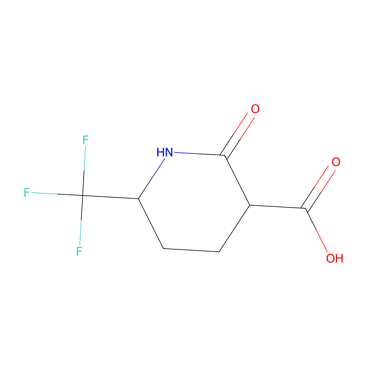2-Oxo-6-(trifluoromethyl)piperidine-3-carboxylic acid molecular structure, CAS 1031130-72-9