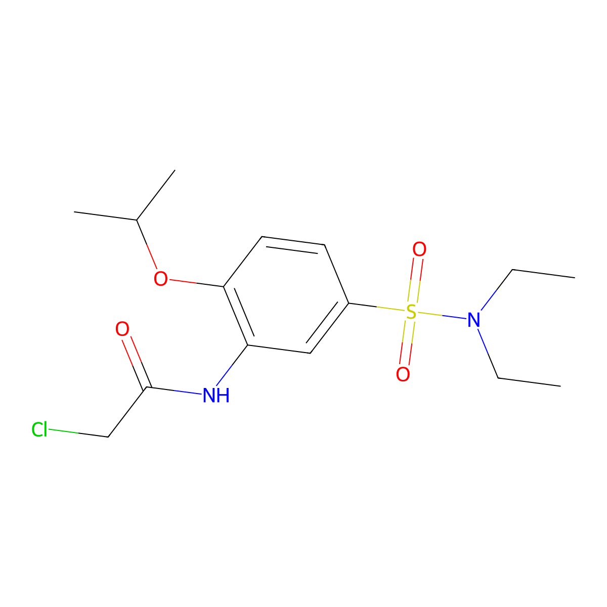 2-chloro-N-[5-(diethylsulfamoyl)-2-(propan-2-yloxy)phenyl]acetamide molecular structure, CAS 1031130-88-7
