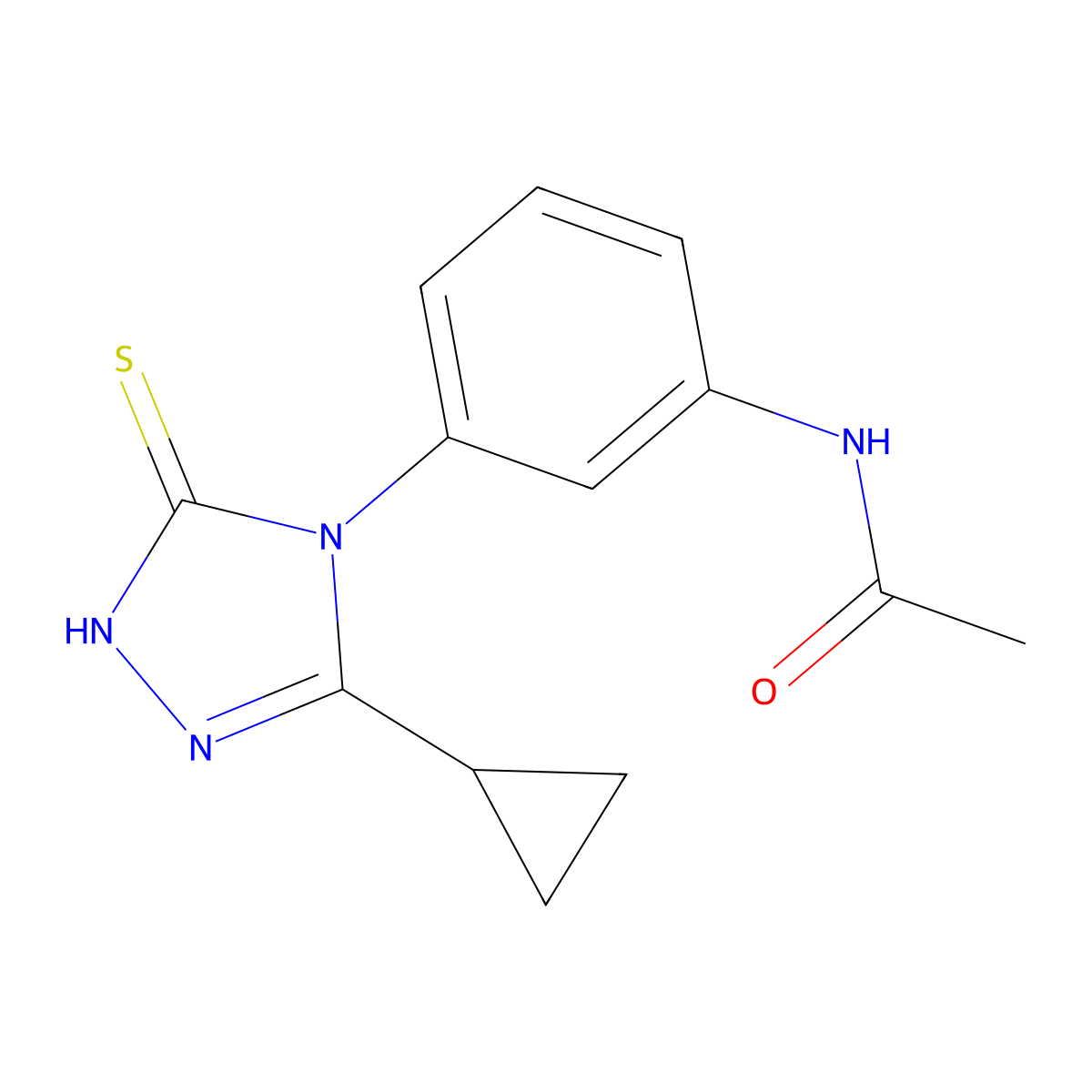 N-[3-(3-cyclopropyl-5-sulfanyl-4H-1,2,4-triazol-4-yl)phenyl]acetamide molecular structure, CAS 1031130-96-7