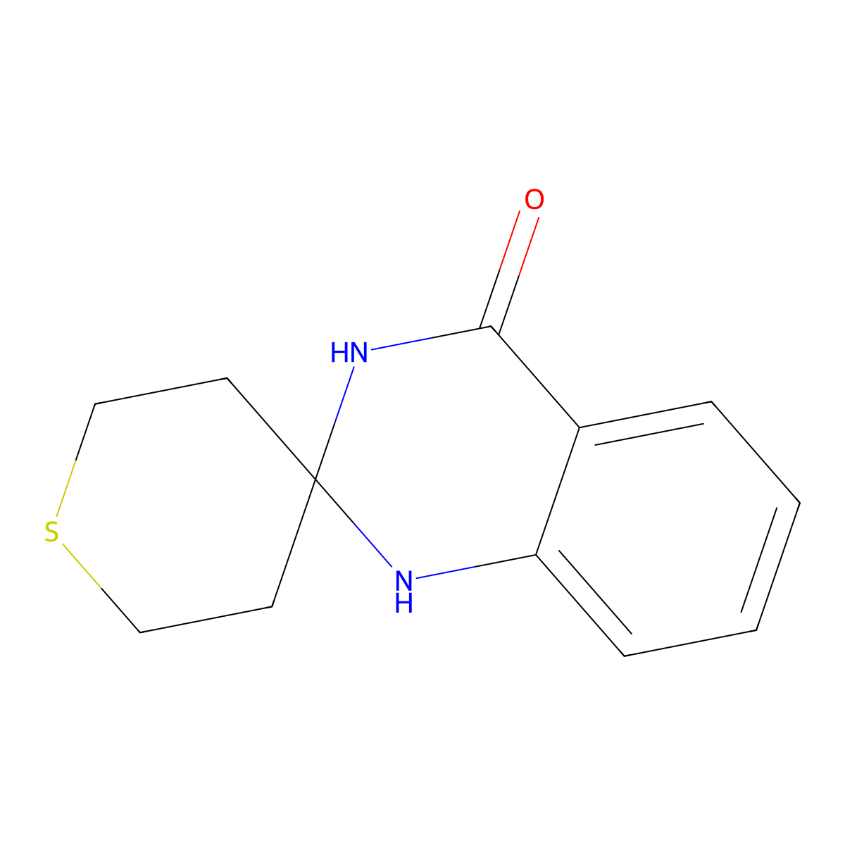 2',3',5',6'-tetrahydro-1H-spiro[quinazoline-2,4'-thiopyran]-4(3H)-one molecular structure, CAS 1031148-75-0