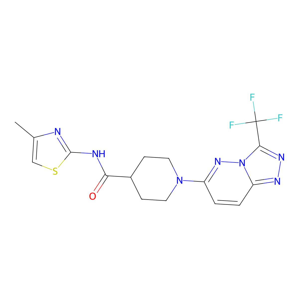 N-(4-methyl-1,3-thiazol-2-yl)-1-[3-(trifluoromethyl)-[1,2,4]triazolo[4,3-b]pyridazin-6-yl]piperidine-4-carboxamide molecular structure, CAS 1031166-06-9