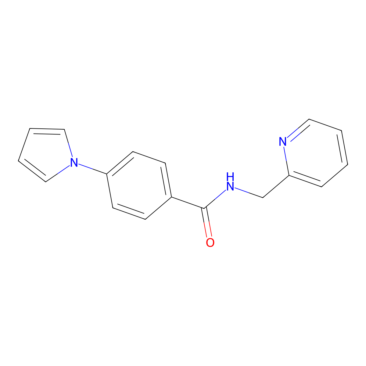 N-(2-pyridylmethyl)-4-(1H-pyrrol-1-yl)benzamide molecular structure, CAS 1031192-44-5