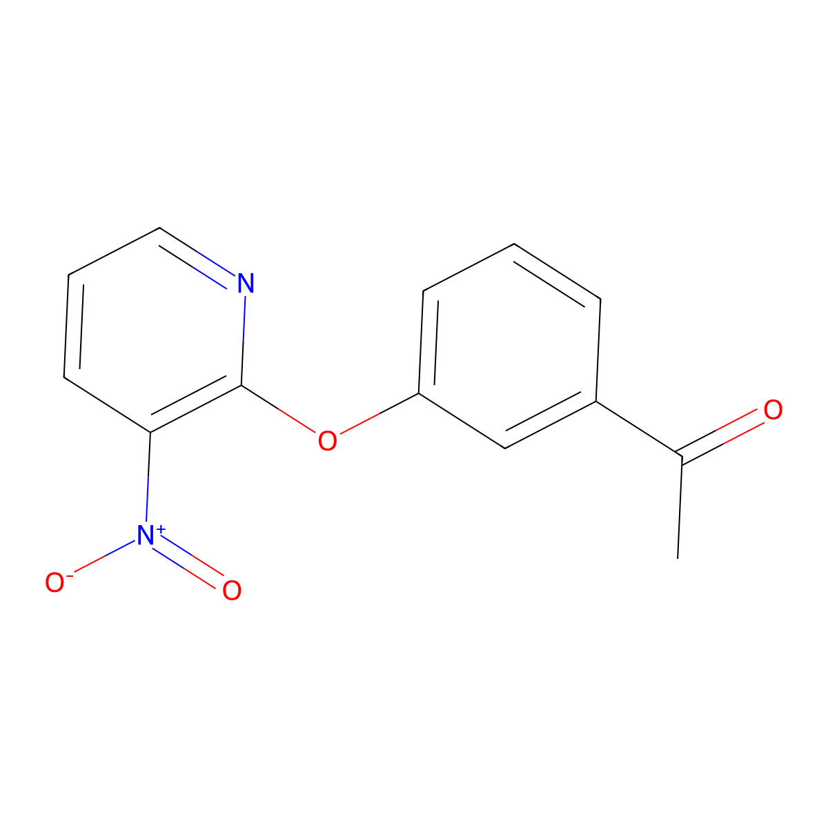 1-{3-[(3-Nitropyridin-2-yl)oxy]phenyl}ethanone molecular structure, CAS 1031194-95-2
