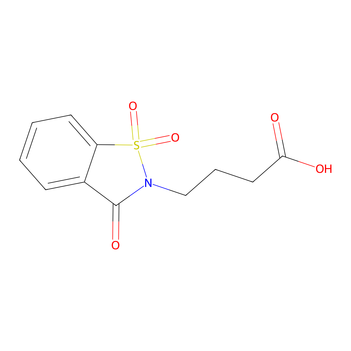 1,2-Benzisothiazole-2(3H)-butanoic acid, 3-oxo-, 1,1-dioxide molecular structure, CAS 10312-42-2