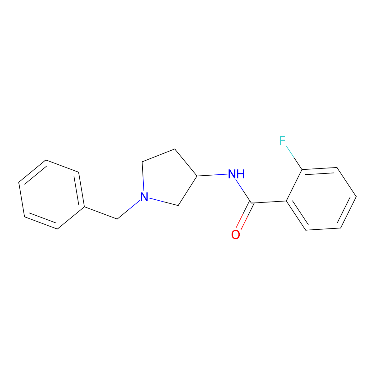 N-(1-benzylpyrrolidin-3-yl)-2-fluorobenzamide molecular structure, CAS 1031205-66-9