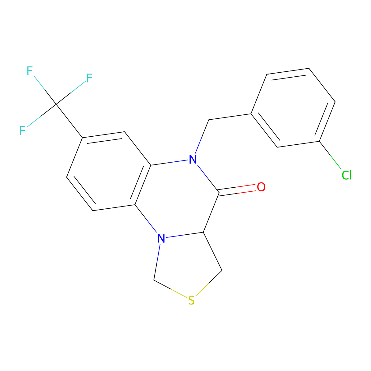 5-(3-chlorobenzyl)-7-(trifluoromethyl)-3,3a-dihydro[1,3]thiazolo[3,4-a]quinoxalin-4(5H)-one molecular structure, CAS 1031212-68-6