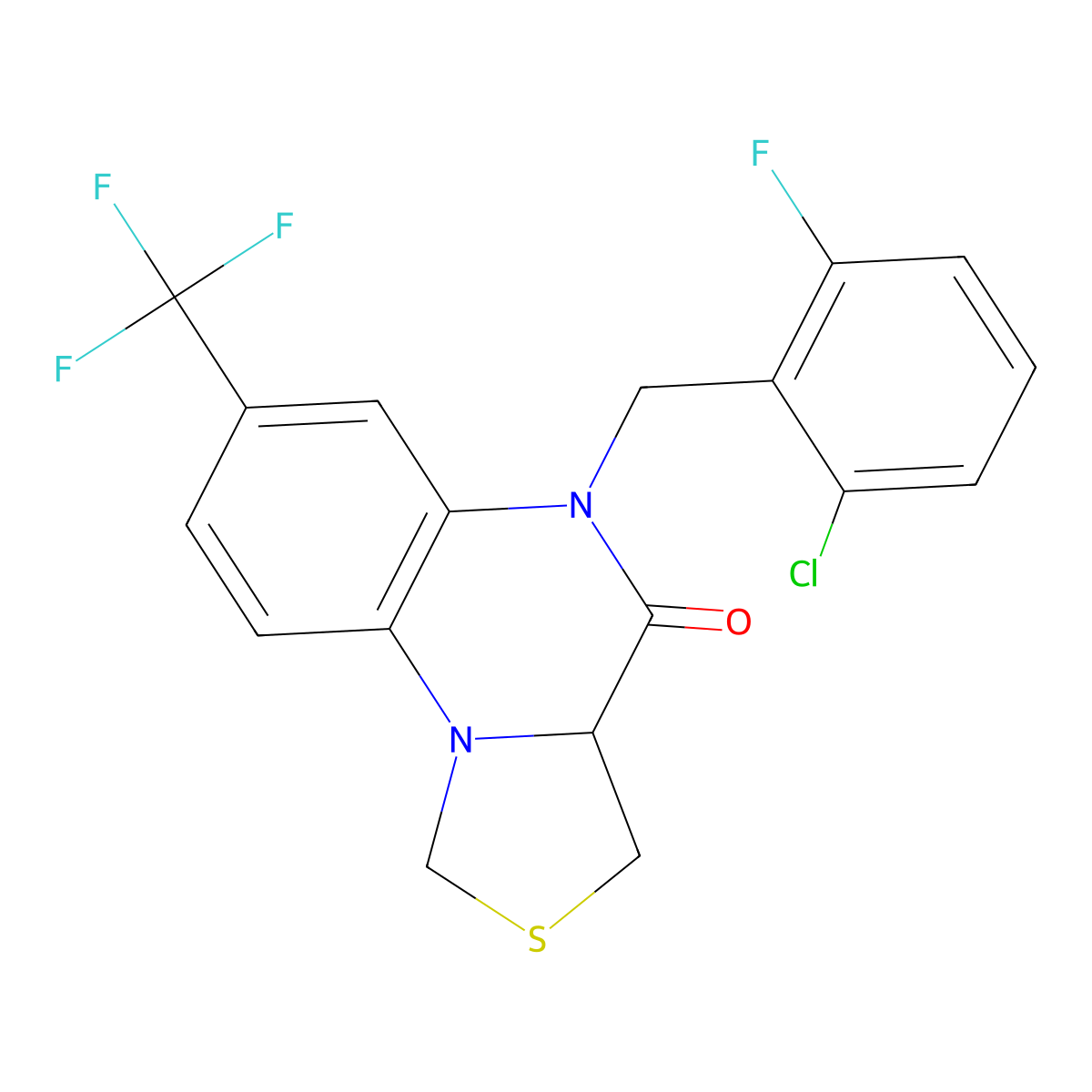 5-(2-chloro-6-fluorobenzyl)-7-(trifluoromethyl)-3,3a-dihydro[1,3]thiazolo[3,4-a]quinoxalin-4(5H)-one molecular structure, CAS 1031223-80-9