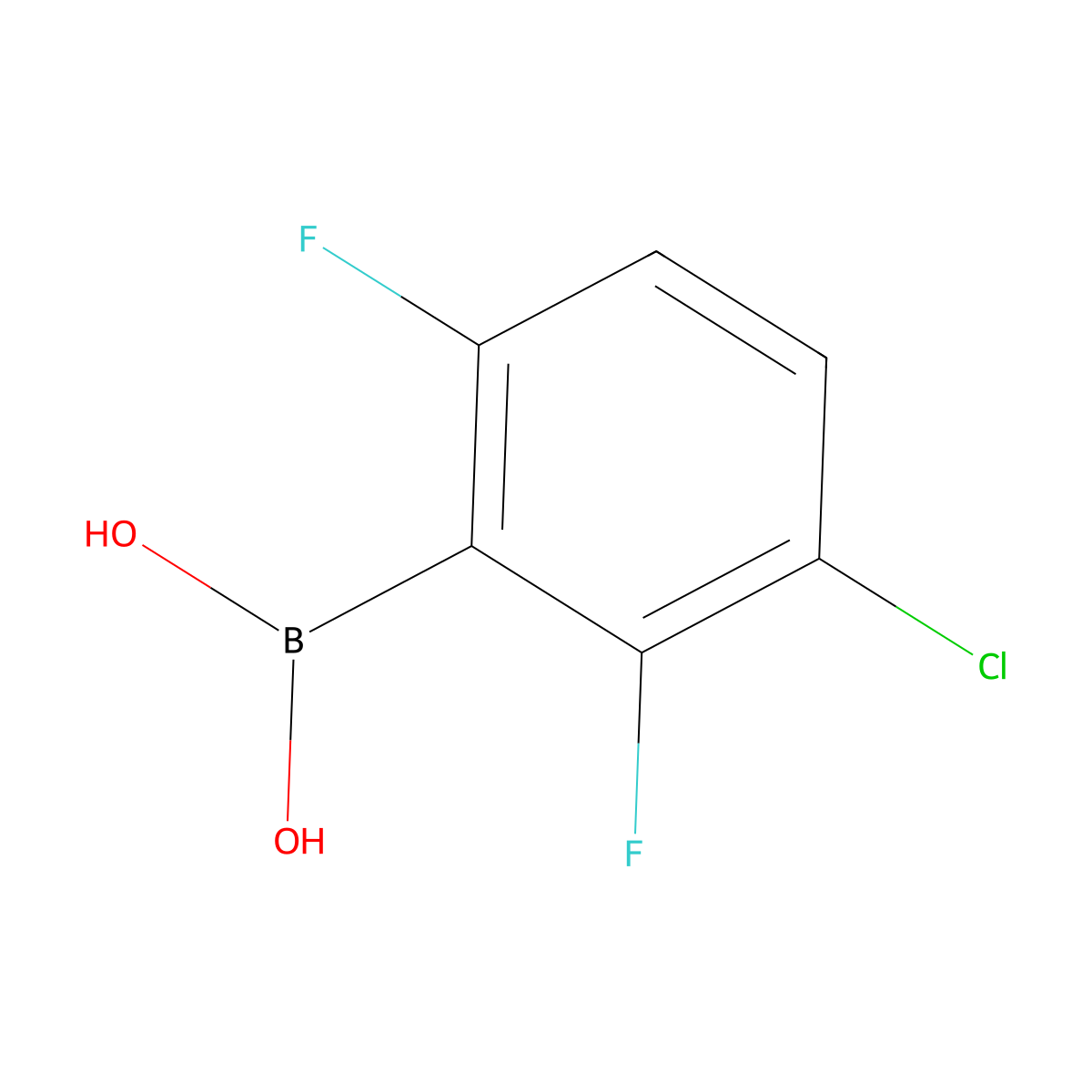 3-Chloro-2,6-difluorobenzeneboronic acid molecular structure, CAS 1031226-45-5