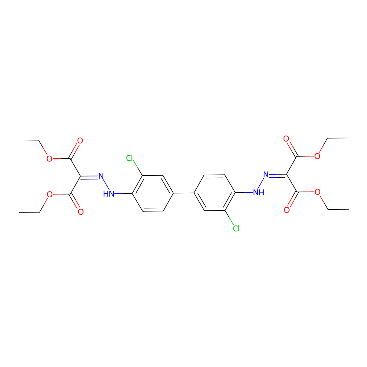 3,3'-Dichlorobenzidine diethyl malonate hydrazone molecular structure, CAS 103124-60-3