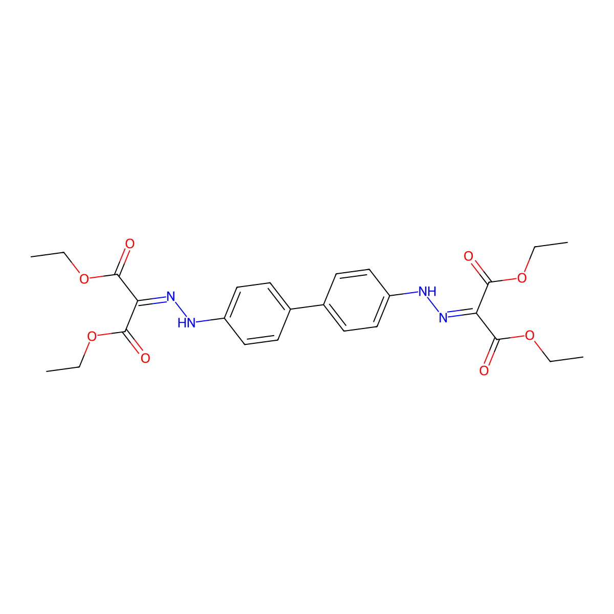 Benzidine diethyl malonate hydrazone molecular structure, CAS 103124-62-5