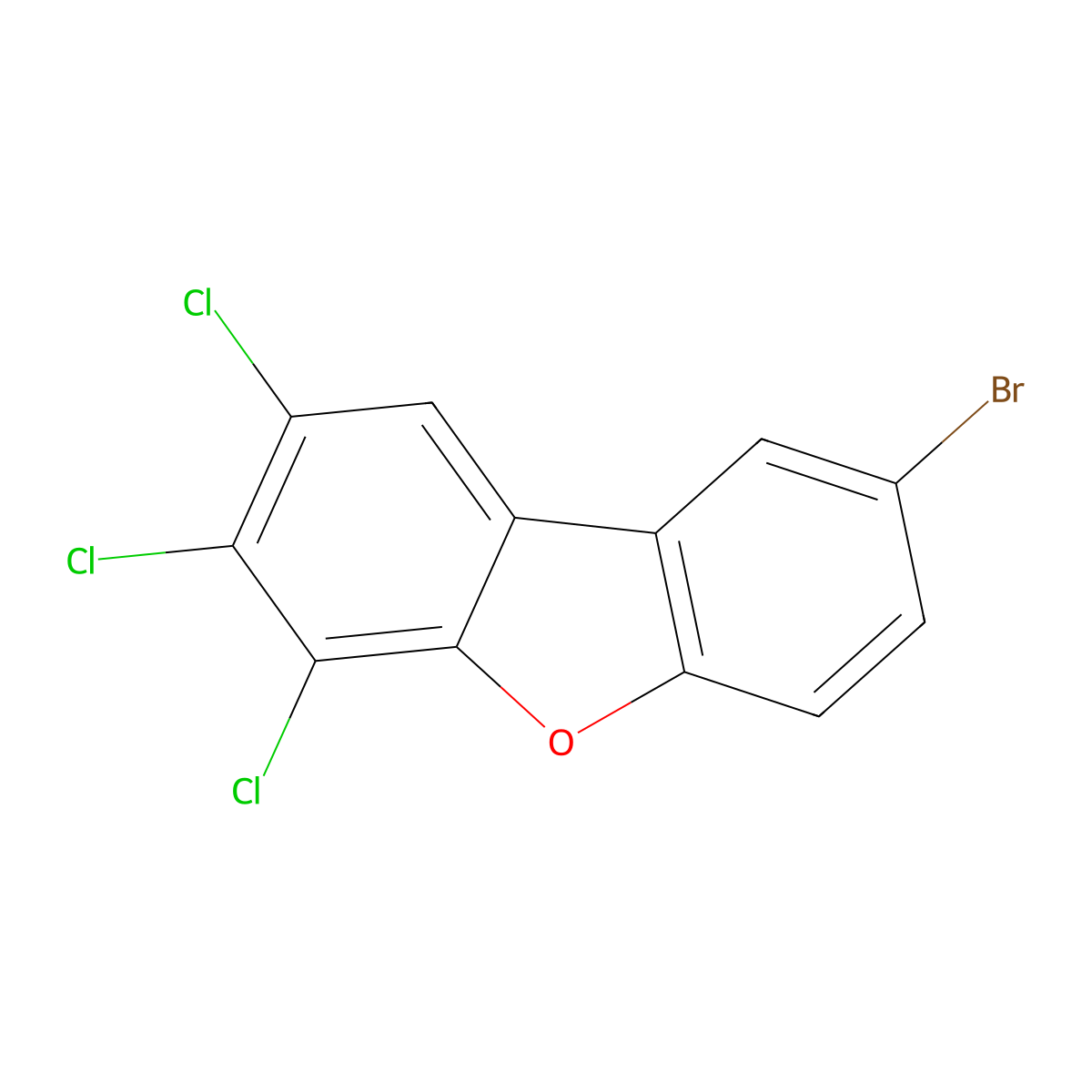 8-Bromo-2,3,4-trichlorodibenzofuran molecular structure, CAS 103124-72-7