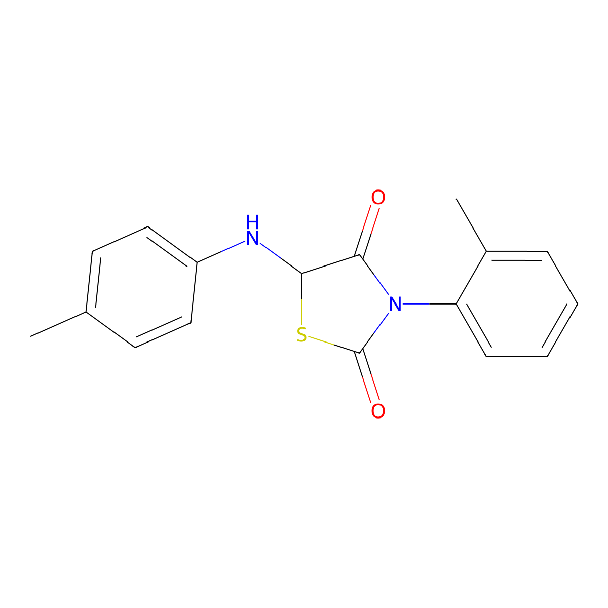3-(2-Methylphenyl)-5-[(4-methylphenyl)amino]-1,3-thiazolidine-2,4-dione molecular structure, CAS 1031247-73-0