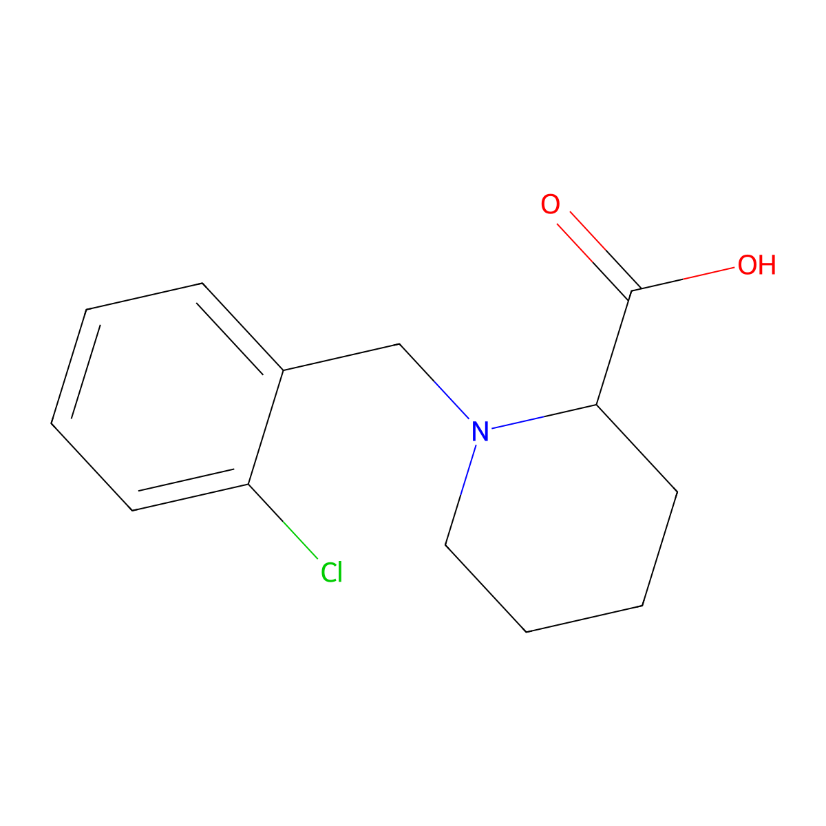 1-(2-Chlorobenzyl)-2-carboxypiperidine molecular structure, CAS 1031253-78-7