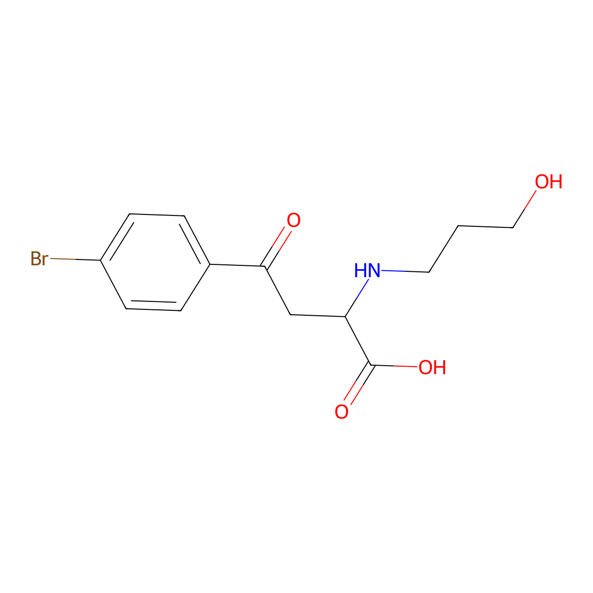 4-(4-Bromophenyl)-2-[(3-hydroxypropyl)amino]-4-oxobutanoic acid molecular structure, CAS 1031257-29-0