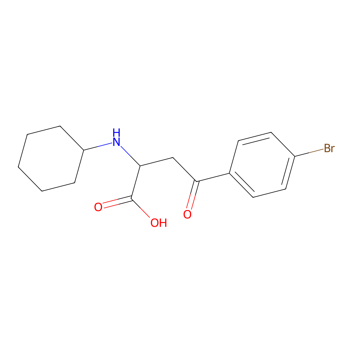 4-(4-Bromophenyl)-2-(cyclohexylamino)-4-oxobutanoic acid molecular structure, CAS 1031263-33-8