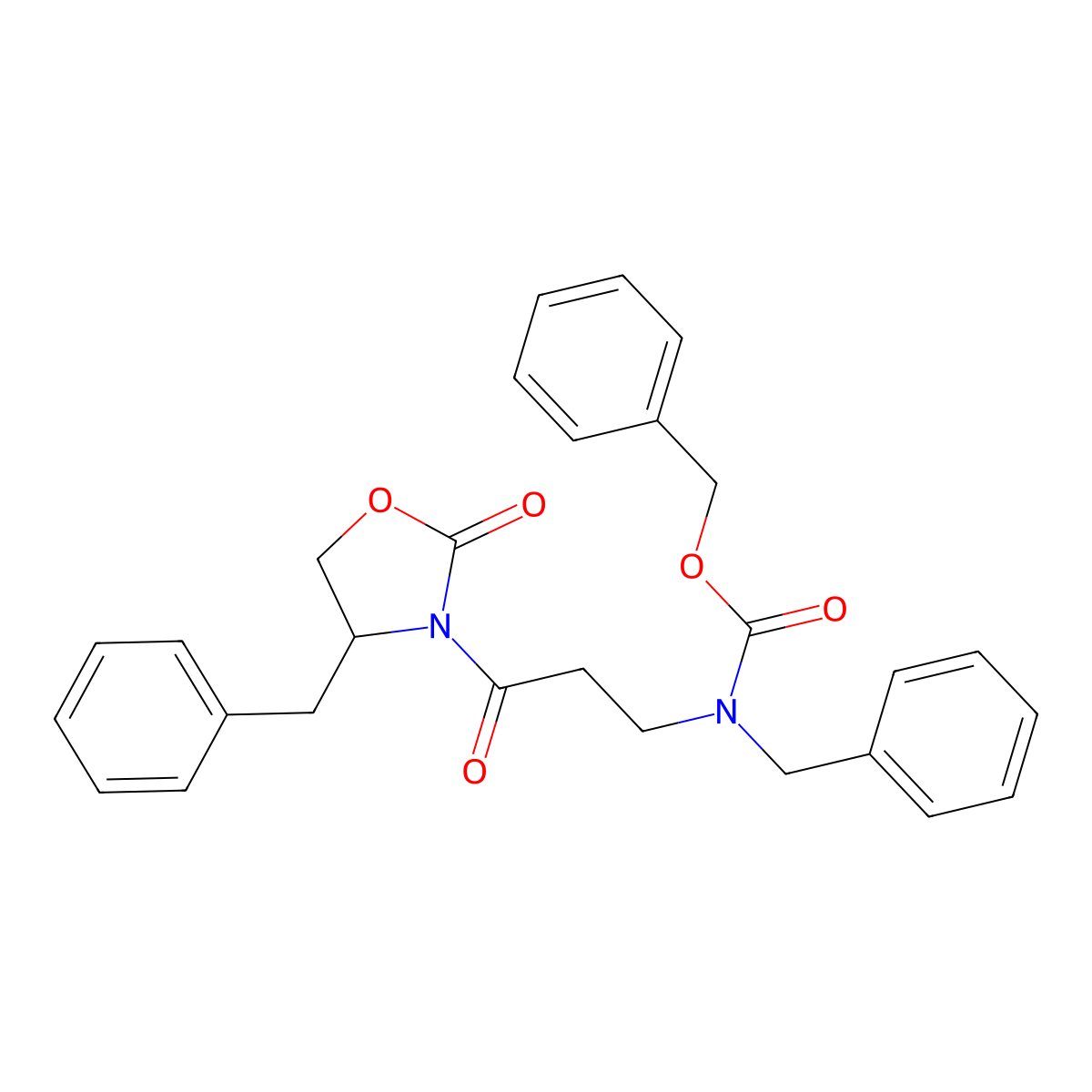 benzyl (S)-benzyl(3-(4-benzyl-2-oxooxazolidin-3-yl)-3-oxopropyl)carbamate molecular structure, CAS 1031266-73-5