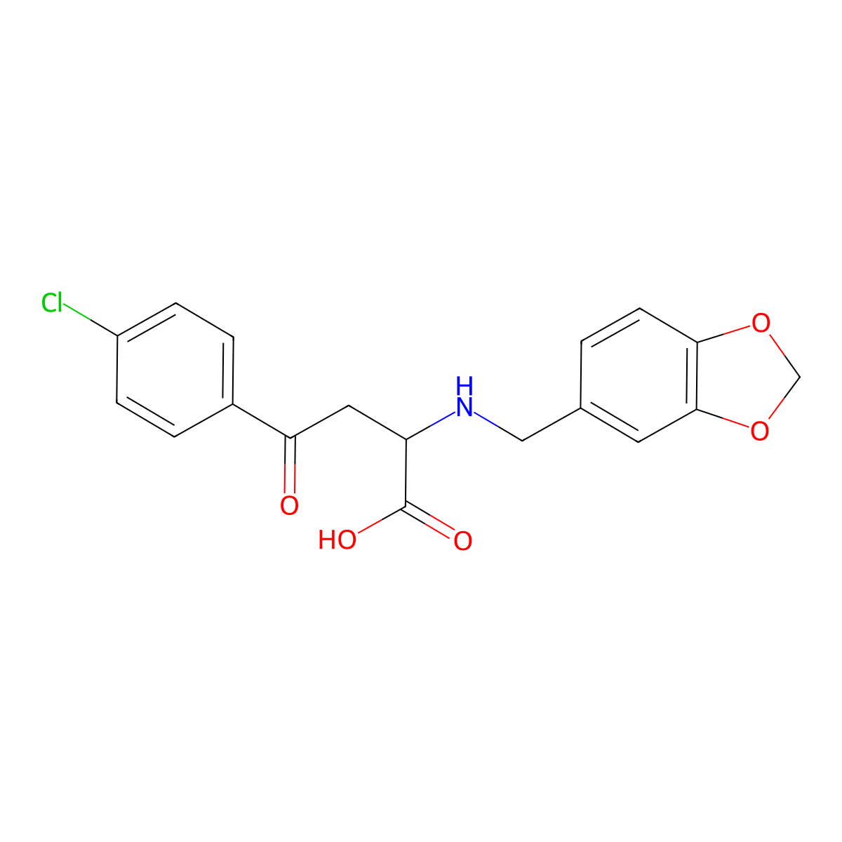 2-(1,3-Benzodioxol-5-ylmethylamino)-4-(4-chlorophenyl)-4-oxobutanoic acid molecular structure, CAS 1031274-88-0