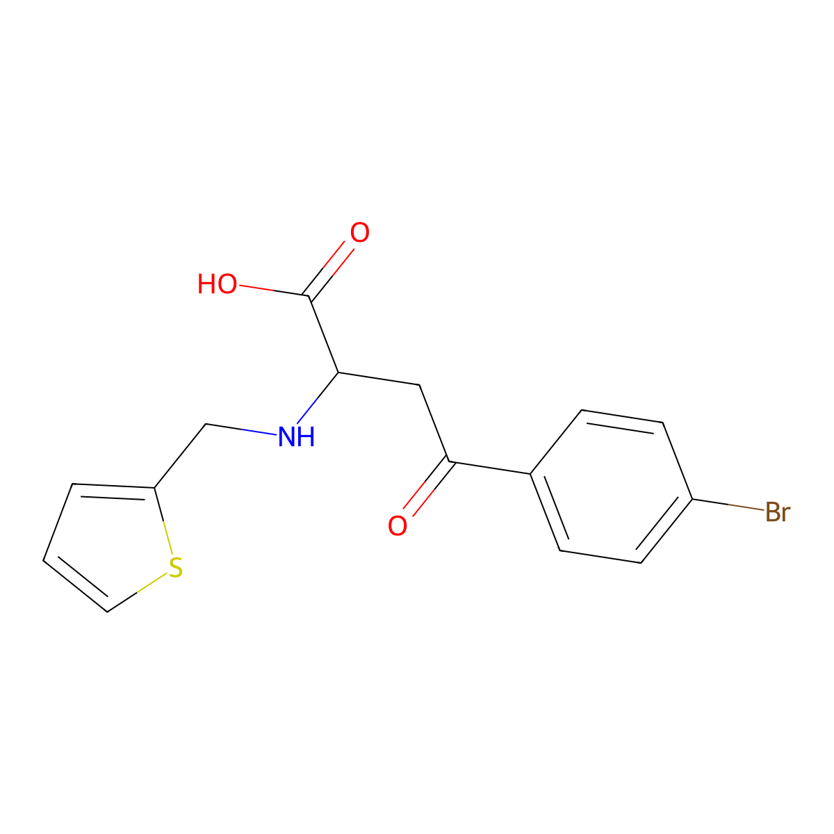 4-(4-Bromophenyl)-4-oxo-2-[(2-thienylmethyl)amino]butanoic acid molecular structure, CAS 1031281-07-8