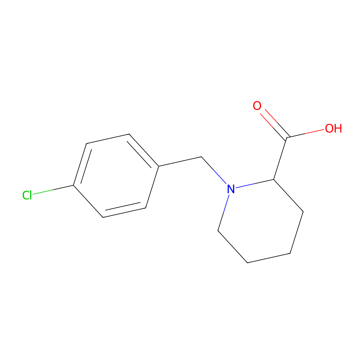 1-(4-Chlorobenzyl)-2-carboxypiperidine molecular structure, CAS 1031281-64-7
