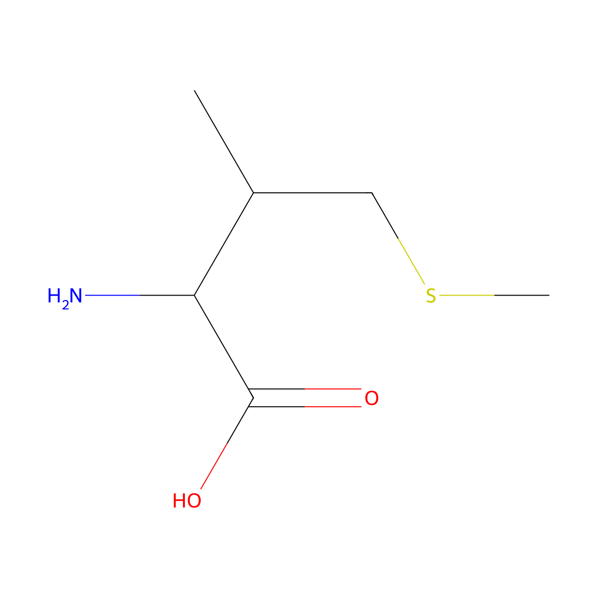 2-Amino-3-methyl-4-methylsulfanylbutanoic acid molecular structure, CAS 103129-22-2