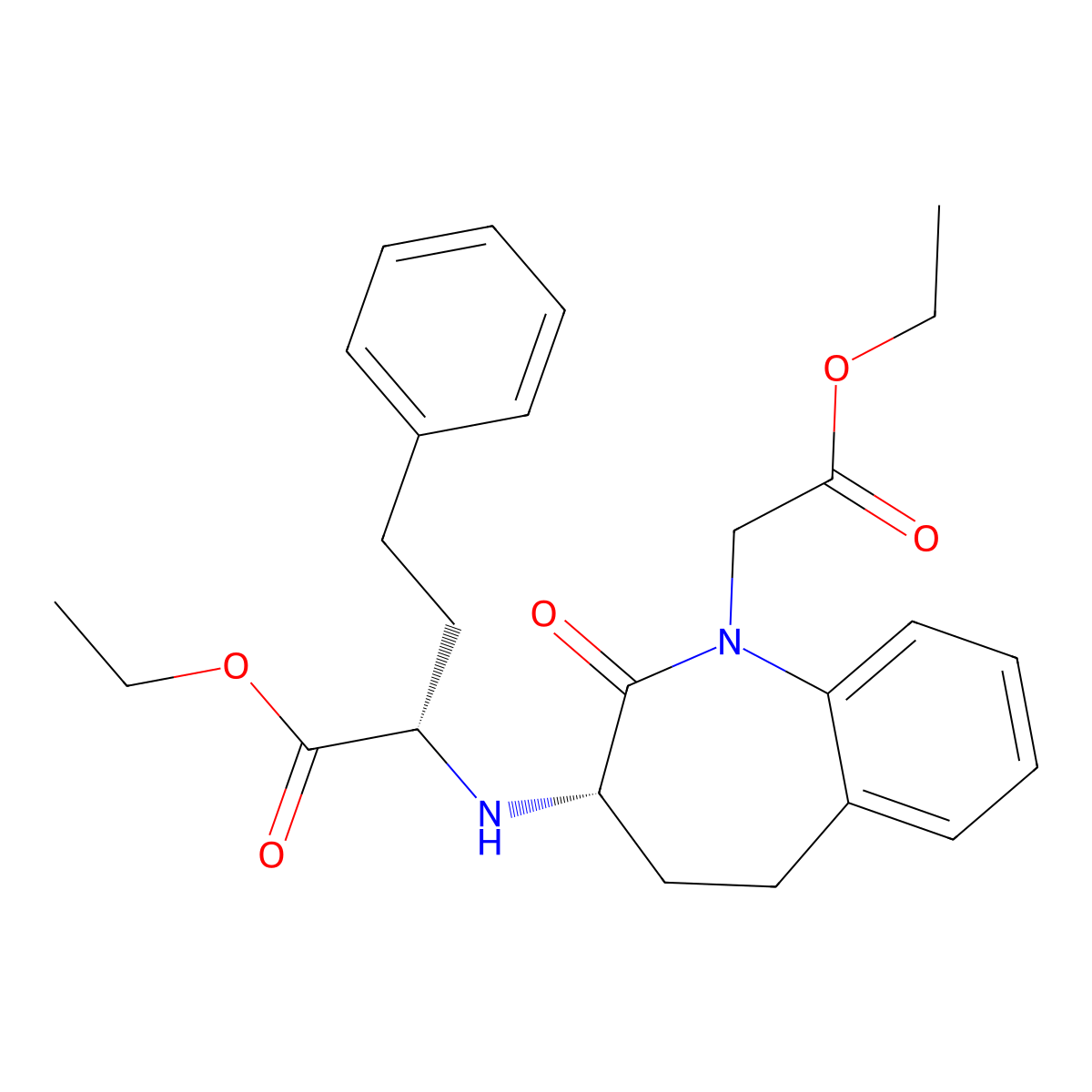 Benazepril ethyl ester molecular structure, CAS 103129-58-4