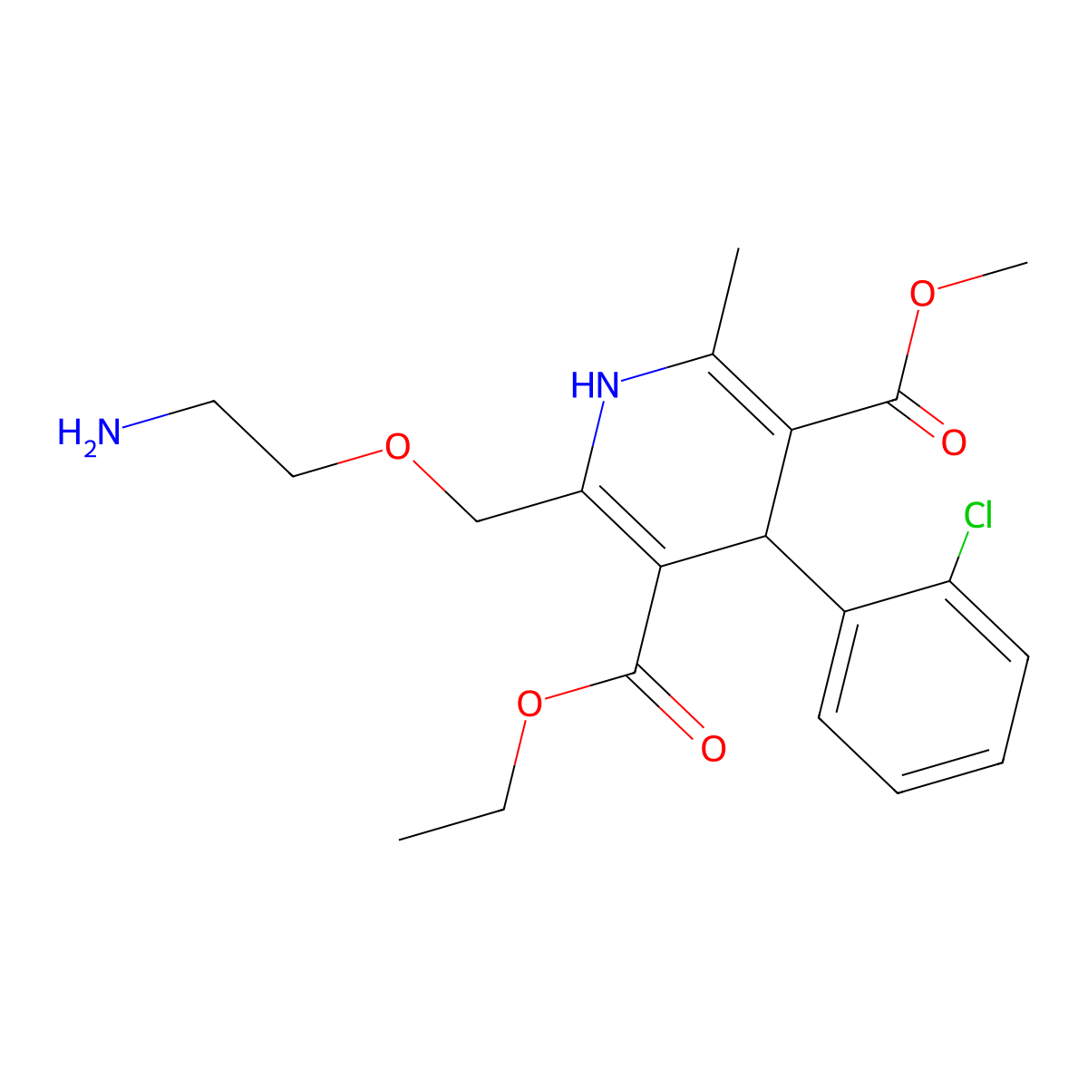 Levamlodipine molecular structure, CAS 103129-82-4