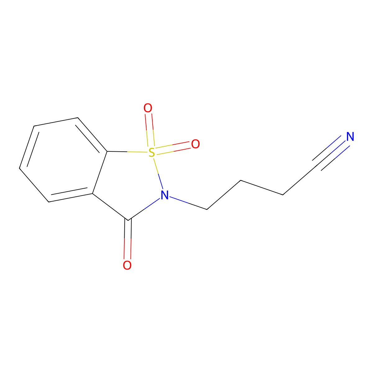 4-(1,1-Dioxido-3-oxo-1,2-benzothiazol-2(3h)-yl)butanenitrile molecular structure, CAS 10313-98-1