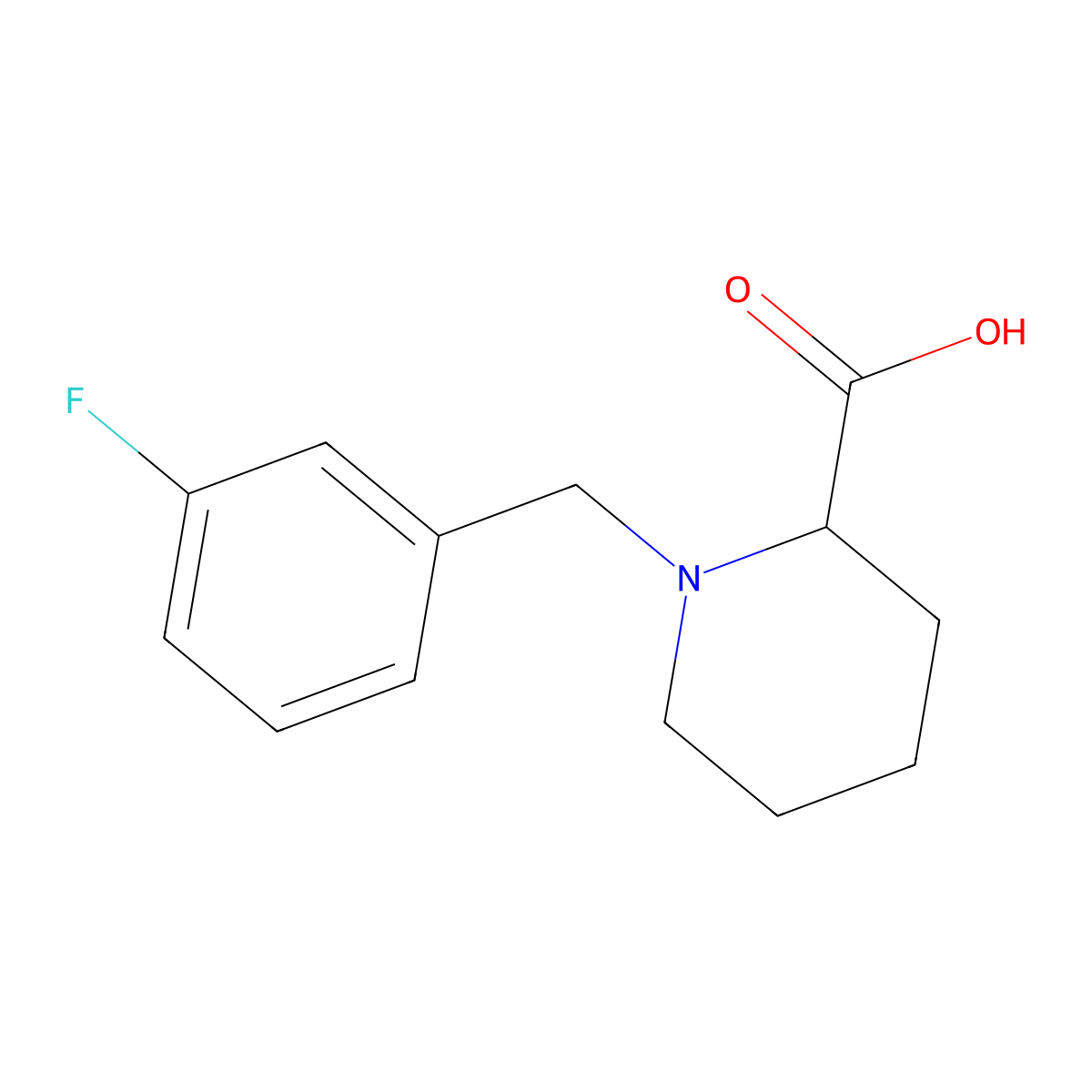 1-[(3-Fluorophenyl)methyl]piperidine-2-carboxylic acid molecular structure, CAS 1031317-91-5
