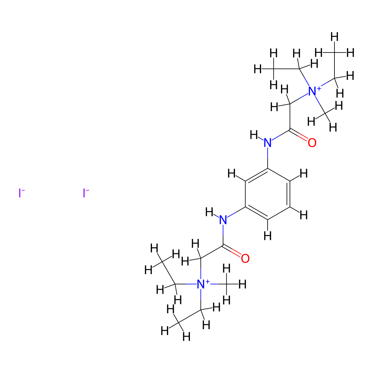 Ammonium, (m-phenylenebis(iminocarbonylmethylene))bis(diethylmethyl-, diiodide molecular structure, CAS 103133-38-6