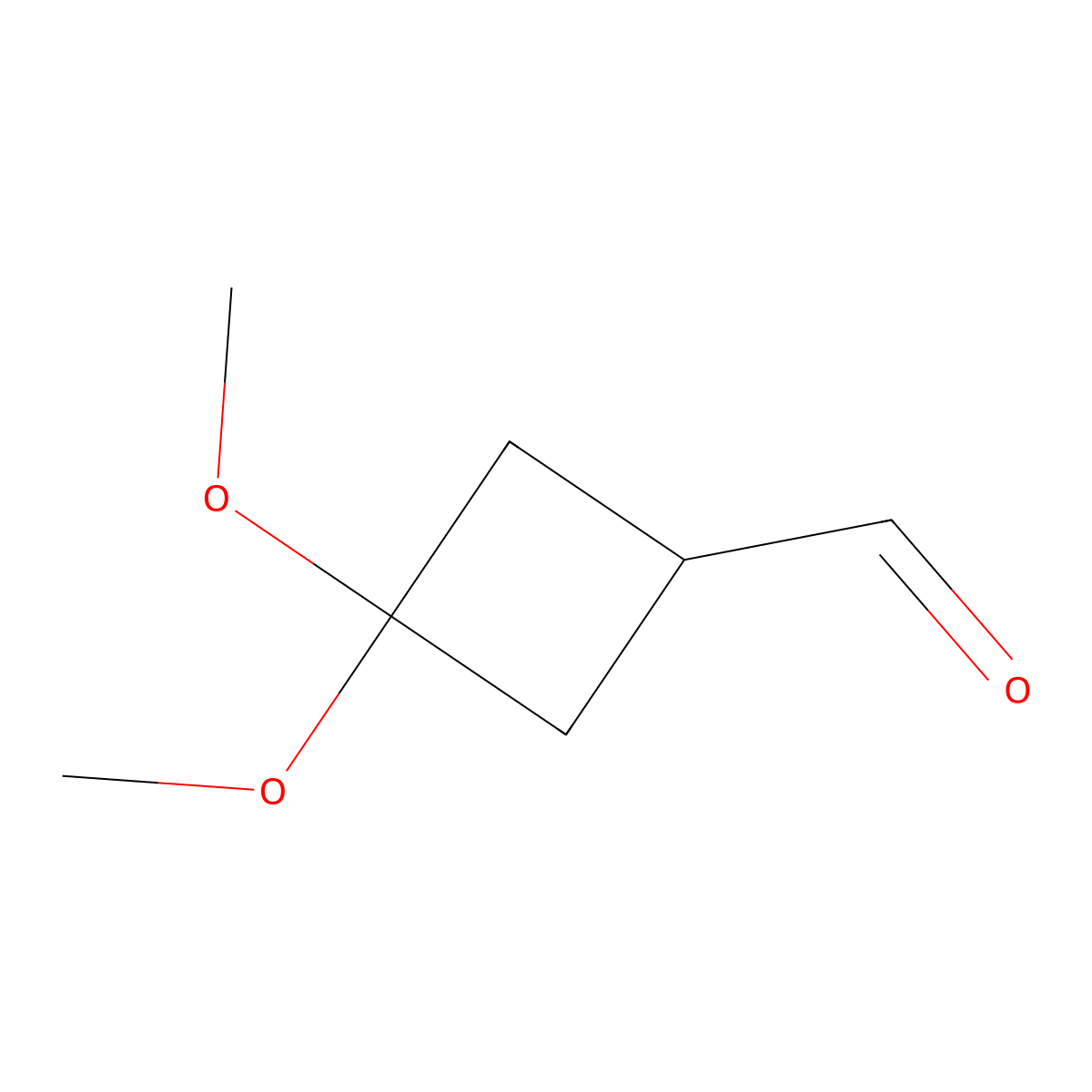 3,3-Dimethoxycyclobutane-1-carbaldehyde molecular structure, CAS 1031334-86-7