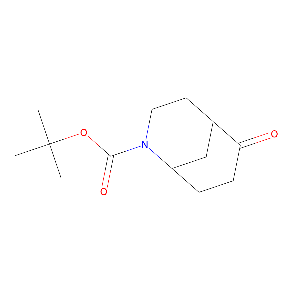 2-Azabicyclo[3.3.1]nonane-2-carboxylic acid, 6-oxo-, 1,1-dimethylethyl ester molecular structure, CAS 1031335-12-2
